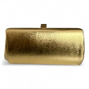 VINTAGE Gold Clutch Bag Purse Chain Snap Closure Wedding Party Christmas Classic